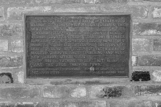 A plaque commemorating Old Washoe City